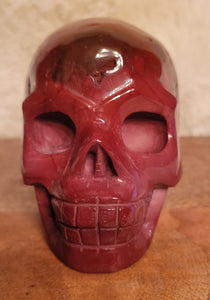 Red Mookaite Big Skull, Crystal Carving, Gorgeous!