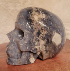 Blue Opal Big Skull, Crystal Carving with Beautiful Banding, Stunning!