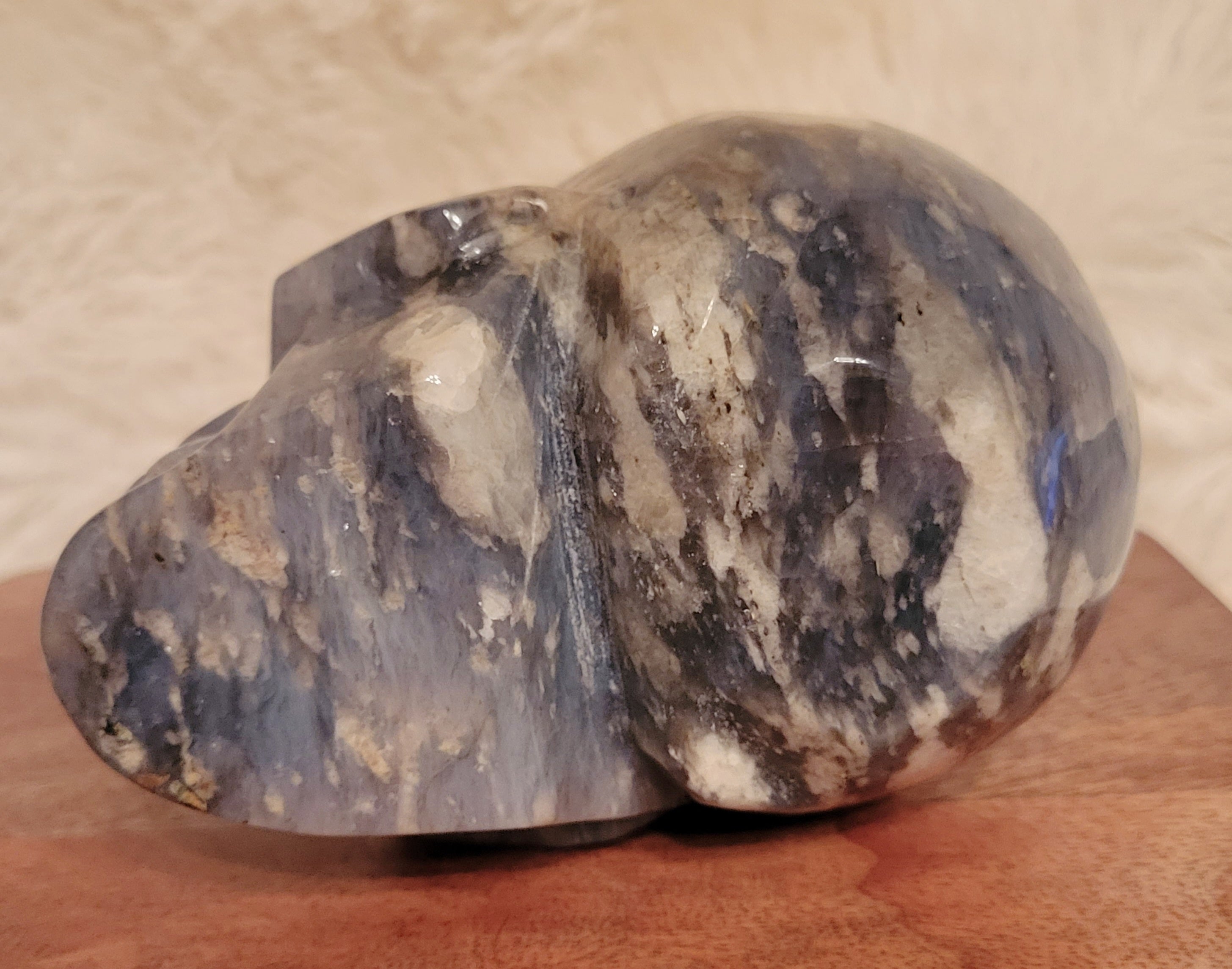 Blue Opal Big Skull, Crystal Carving with Beautiful Banding, Stunning!