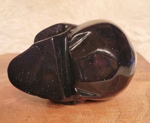 Blue Sandstone Skull, Crystal Carving, Sparkly & Beautiful!