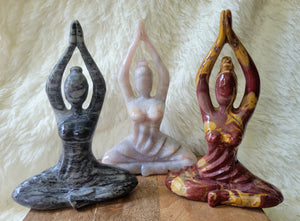 Large Yoga Lady, Bodies, Woman, Praying, Meditating, Goddess, Crystal Carvings, Stunning!