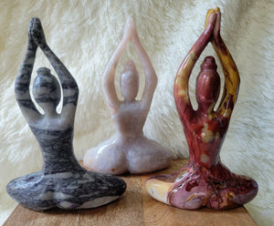 Large Yoga Lady, Bodies, Woman, Praying, Meditating, Goddess, Crystal Carvings, Stunning!