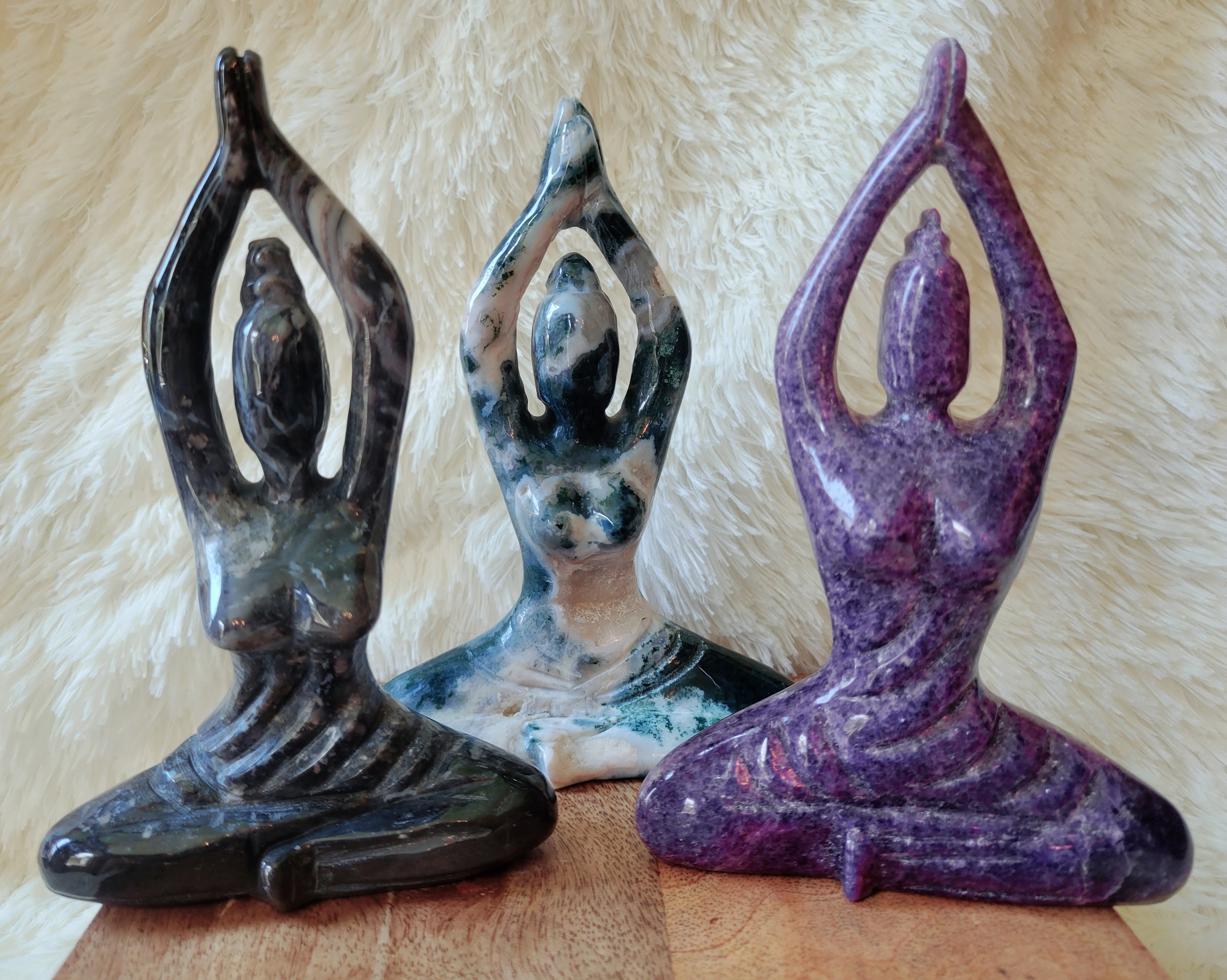 Large Yoga Lady, Bodies, Woman, Praying, Meditating, Goddess, Crystal Carvings, Stunning!