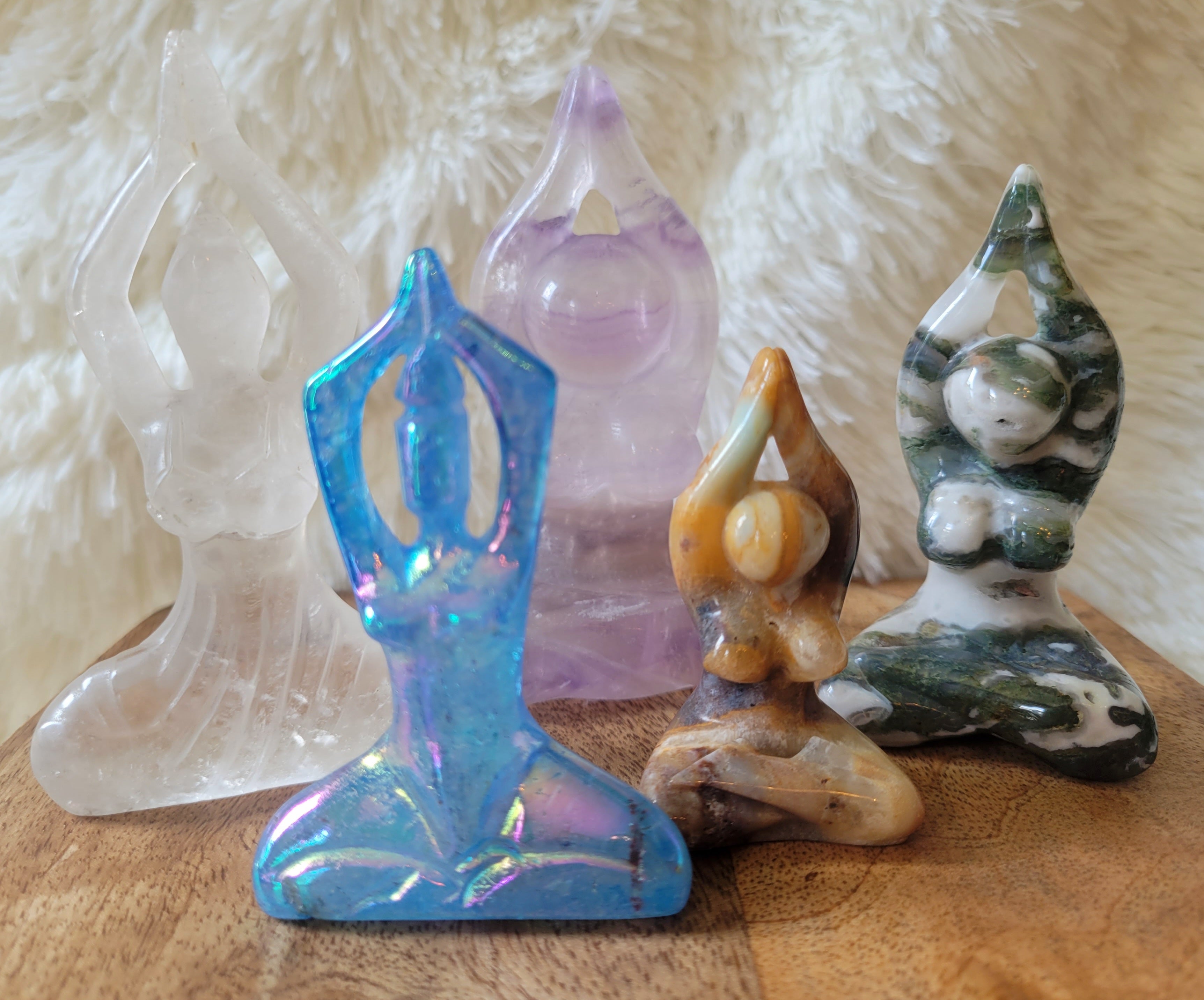 Yoga Lady, Bodies, Woman, Praying, Meditating, Goddess, Crystal Carvings, Stunning!!