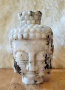 Moonstone Big Buddha Head Crystal Carving, Stunning!