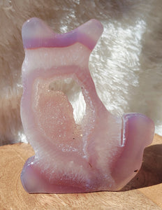 Druzy Agate Cat, Kitty, Kitten shape, Slabs, Crystal Carvings, Gorgeous! Different Materials