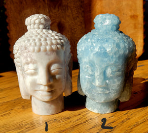 Small Buddha Heads, Crystal Carvings, Gorgeous! Different Materials