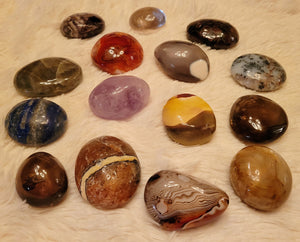 Palm Stones, Meditation Stones, Pocket Stones, Healing Stone, Crystals Carvings, Different Materials