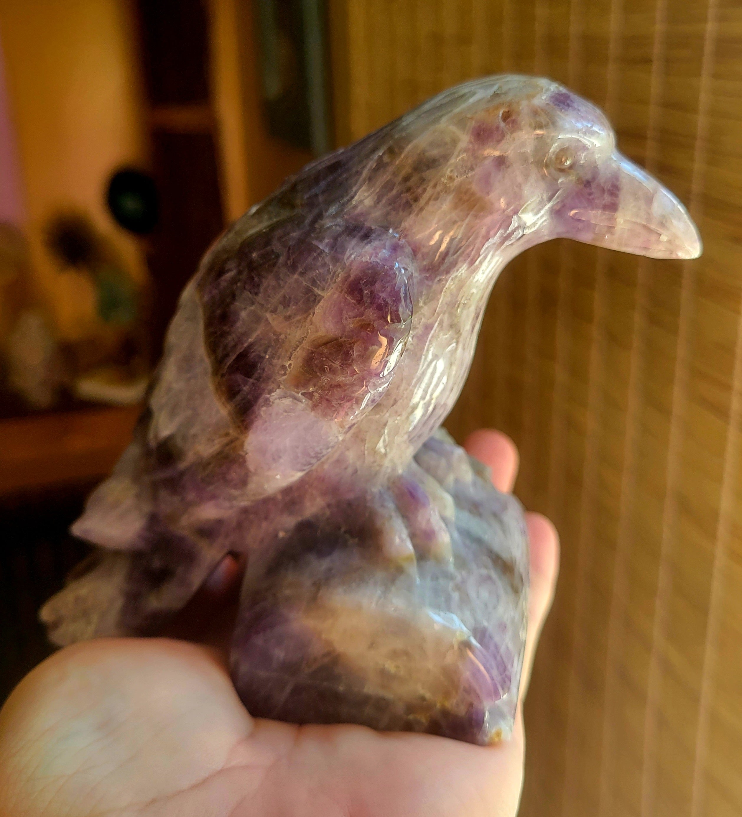 Amethyst Raven, Crow, Crystal Carving, Gorgeous!