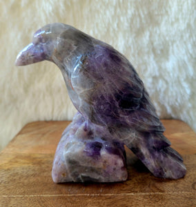 Amethyst Raven, Crow, Crystal Carving, Gorgeous!