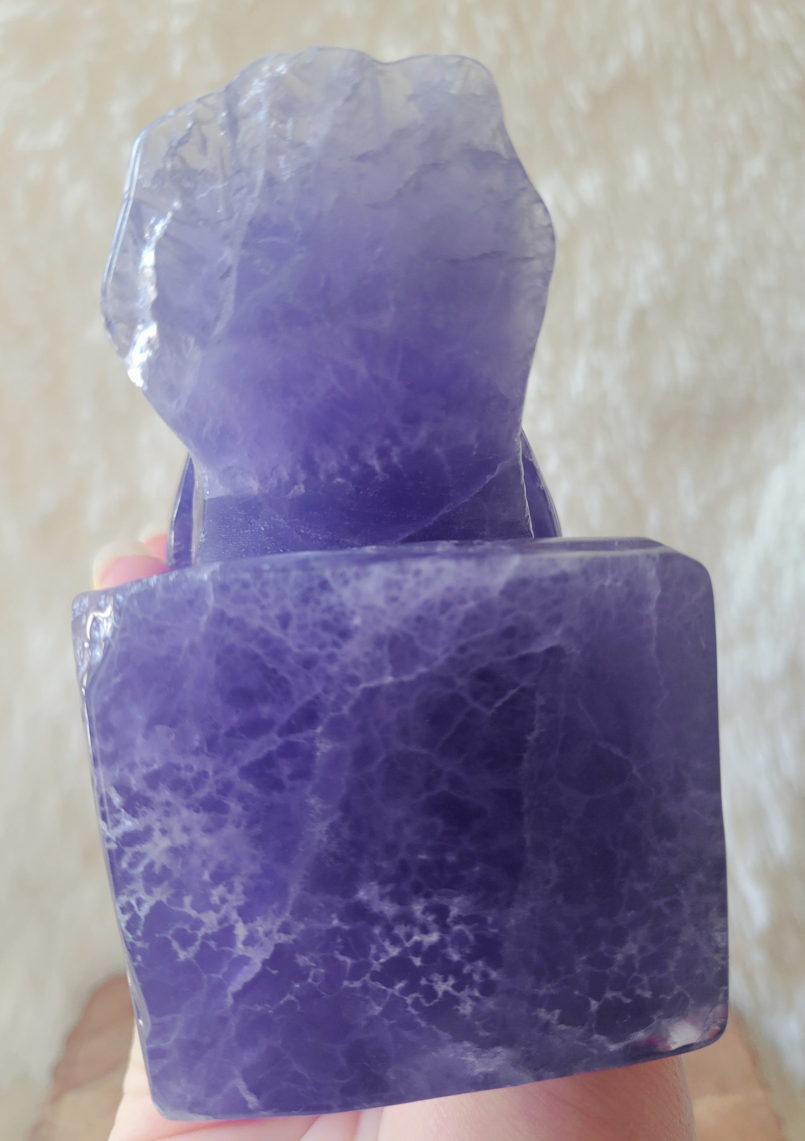 Indigo Fluorite Raven, Crow, Crystal Carving with beautiful Banding, Gorgeous!