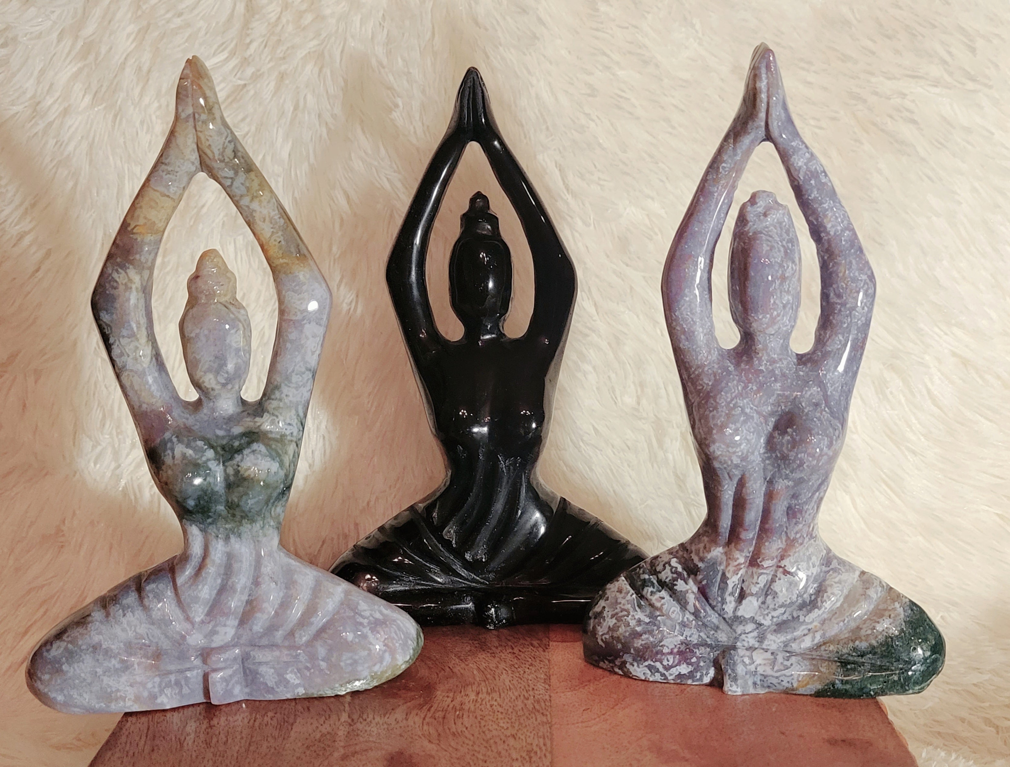 Large Yoga Lady, Bodies, Woman, Praying, Meditating, Goddess, Crystal Carvings, Stunning!