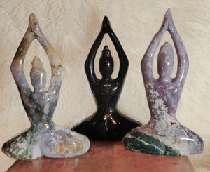 Large Yoga Lady, Bodies, Woman, Praying, Meditating, Goddess, Crystal Carvings, Stunning!