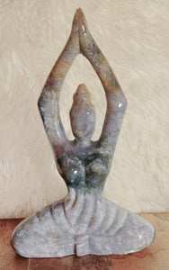 Large Yoga Lady, Bodies, Woman, Praying, Meditating, Goddess, Crystal Carvings, Stunning!