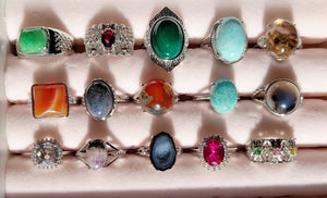 Adjustable Stone Rings, Crystal Rings, Crystal Carvings Different Materials and Designs