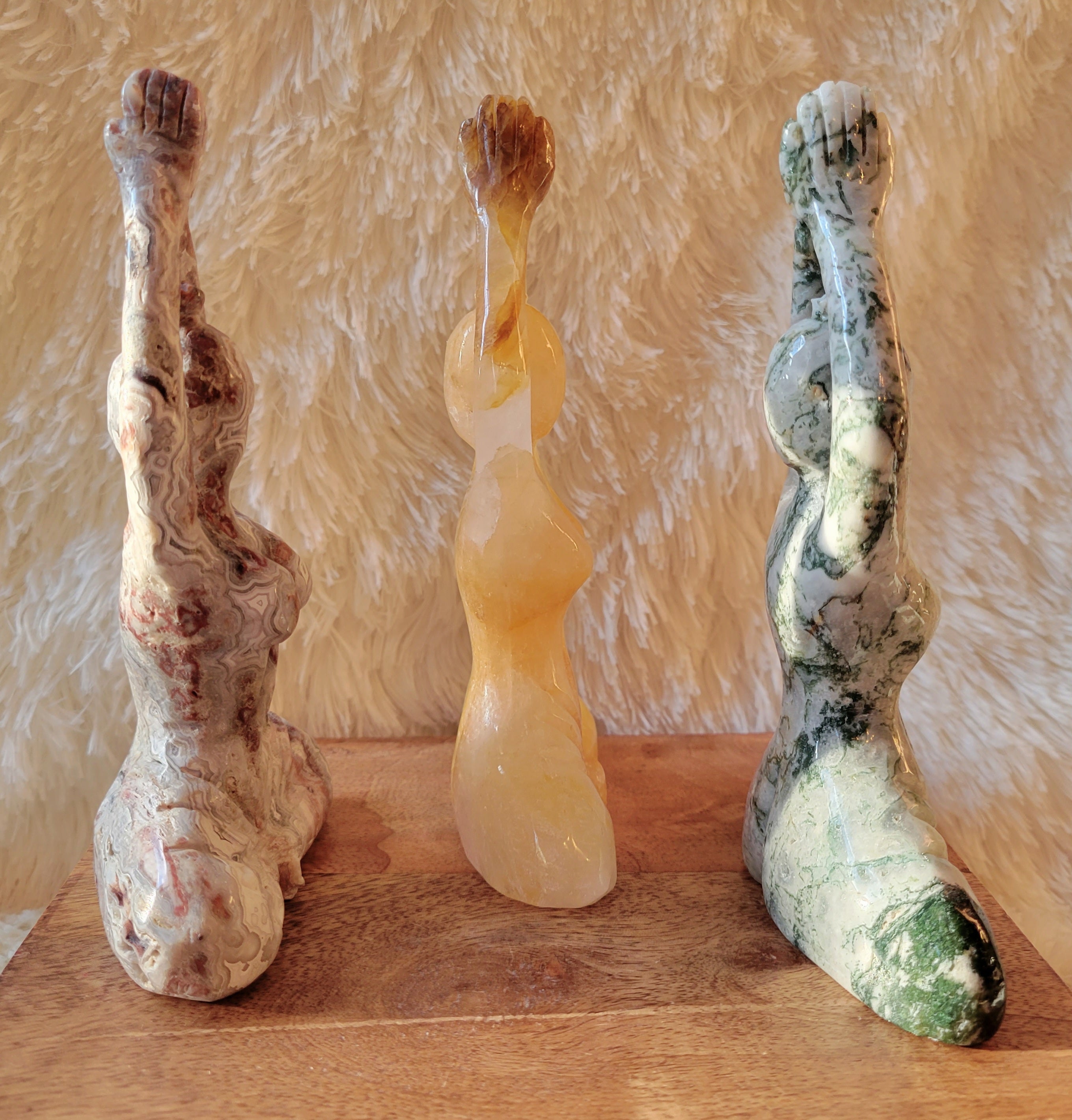 Large Yoga Lady, Bodies, Woman, Praying, Meditating, Goddess, Crystal Carvings, Stunning!