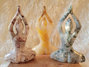 Large Yoga Lady, Bodies, Woman, Praying, Meditating, Goddess, Crystal Carvings, Stunning!