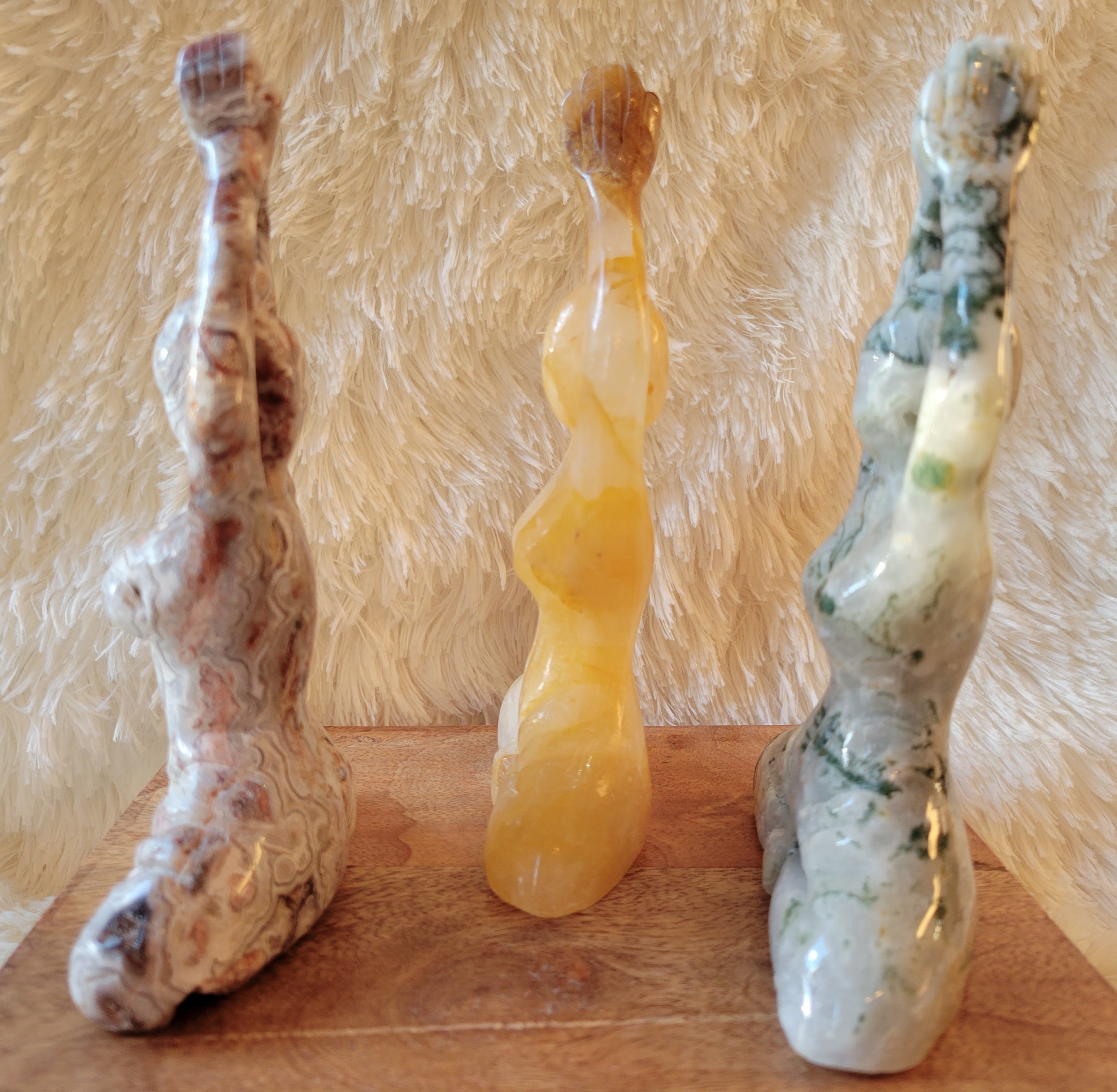 Large Yoga Lady, Bodies, Woman, Praying, Meditating, Goddess, Crystal Carvings, Stunning!