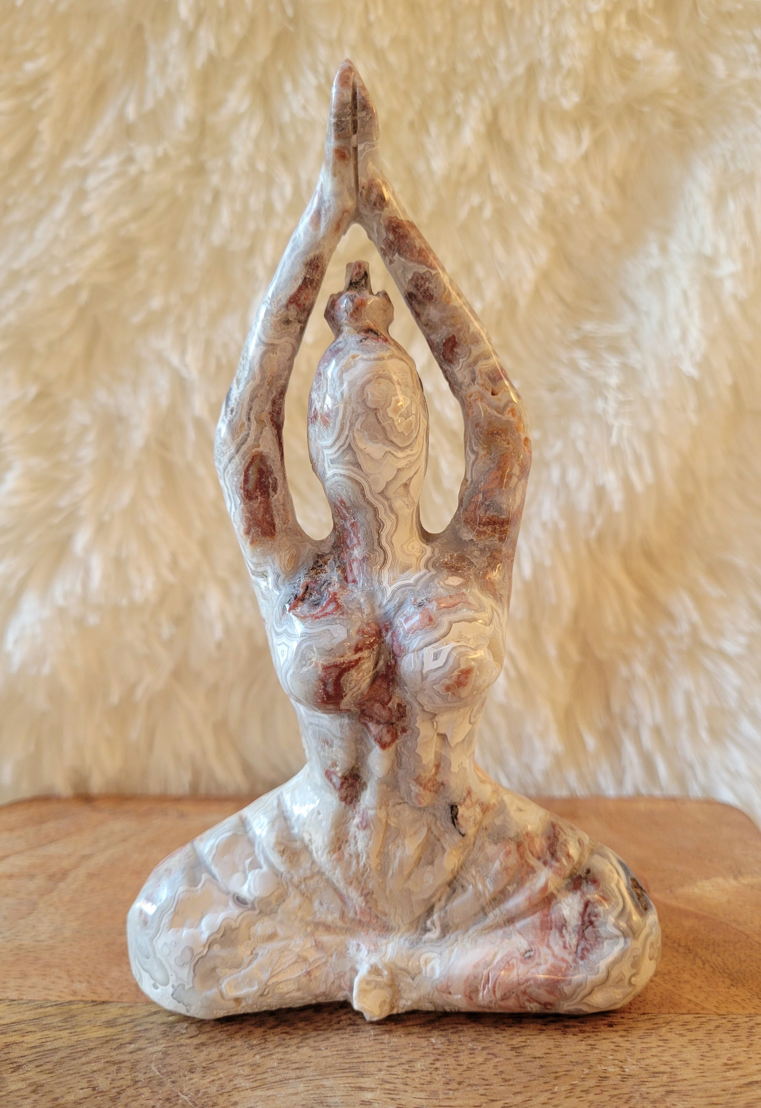 Large Yoga Lady, Bodies, Woman, Praying, Meditating, Goddess, Crystal Carvings, Stunning!