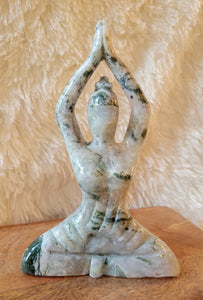 Large Yoga Lady, Bodies, Woman, Praying, Meditating, Goddess, Crystal Carvings, Stunning!