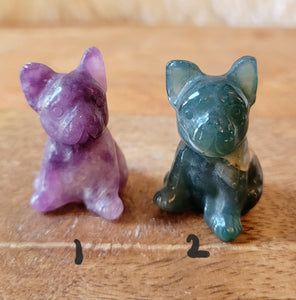 Miniature French Dogs, Pugs, Boston Terriers, Mini Dogs, Crystal Carvings, Adorable! Different Materials